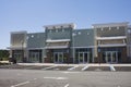 Empty pastel strip mall