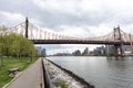 Queensbridge Park along the East River with the Queensboro Bridge in Long Island City Queens New York Royalty Free Stock Photo