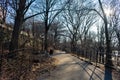 Empty Path at Riverside Park in Morningside Heights of New York City Royalty Free Stock Photo