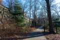 Empty Path at Riverside Park in Morningside Heights of New York City Royalty Free Stock Photo