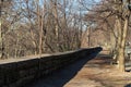 Empty Path at Riverside Park in Morningside Heights of New York City Royalty Free Stock Photo