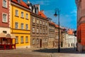 Empty paved street in the Old Town, Warsaw, Poland Royalty Free Stock Photo