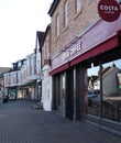 Empty pavement outside Costa Coffee on Billericay High Street in Essex, UK