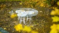 Empty Peaceful Park, classical white table