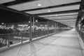 Empty Pedestrian Walkway at night