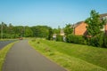 Empty pedestrian way over row of new built houses in england uk Royalty Free Stock Photo