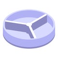 Empty petri dish icon, isometric style