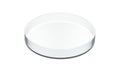 Empty Petri dish isolated on white background. Royalty Free Stock Photo