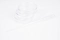 Empty Petri dishes and a pipette Royalty Free Stock Photo