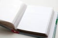 Empty photo album. A book with blank leaves. Closeup Royalty Free Stock Photo