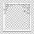 Empty Photo Frame Template with Spider Cobweb for Media Post in Social Network. Vector Illustration EPS10 Royalty Free Stock Photo