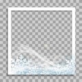 Empty Photo Frame with Winter Snow Template for Media Post in Social Network. Vector Illustration EPS10 Royalty Free Stock Photo