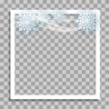 Empty Photo Frame with Winter Snow Template for Media Post in Social Network. Vector Illustration EPS10 Royalty Free Stock Photo