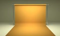 Empty photography studio background yellow template