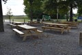 Empty Picnic Tables at John Prine Memorial Park, Kentucky