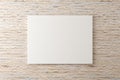 Empty picture frame canvas hanging on brick stone wall with copy space - portfolio, gallery or artwork template mock up - 3D