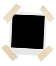 Empty picture frame taped corners Royalty Free Stock Photo