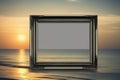 empty picture frame on a wooden backgroundempty picture frame on a wooden backgroundblank picture frame on the sunset sky backgrou