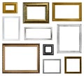 Empty picture frames collection Royalty Free Stock Photo