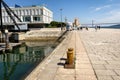Empty pier of Doca do Bom Sucesso in Lisbon Royalty Free Stock Photo