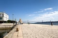 Empty pier of Doca do Bom Sucesso in Lisbon Royalty Free Stock Photo