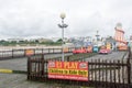 Empty Pier with kids ride and helter skelter in background