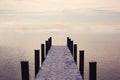 Empty pier to the ocean