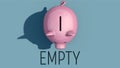 Empty piggy bank