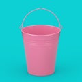 Empty Pink Bucket with Handle in Duotone Style. 3d Rendering Royalty Free Stock Photo