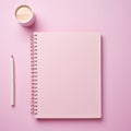 empty pink diary with coffee cup 4