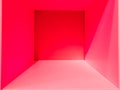 Empty pink gradient room space, interior for design and decoration - abstract background. square box with blank inner space. Empty