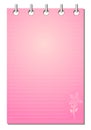 Empty pink notepad