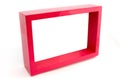 Empty pink picture frame over white Royalty Free Stock Photo
