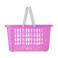 Empty pink plastic shopping basket