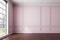 Empty pink room interior, window Royalty Free Stock Photo