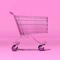 Empty pink shopping cart