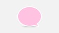 Empty pink speech bubbles single for ad, comic speech bubbles doodle or sticker dialog, price tag balloon speech single, bubbles