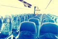 Empty plane interior with no people Royalty Free Stock Photo