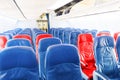 Empty plane interior with no people Royalty Free Stock Photo