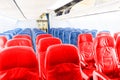 Empty plane interior with no people Royalty Free Stock Photo