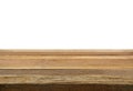 Empty plank wood table top isolate on white background. Royalty Free Stock Photo