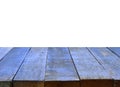 Empty plank wood table top isolate on white background. Royalty Free Stock Photo