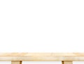 Empty plank wood table top isolate on white background, Leave sp