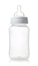 Empty plastic baby bottle