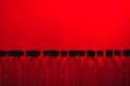 Empty plastic bottle silhouettes on red background Royalty Free Stock Photo