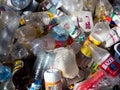 Empty plastic bottles thrown into the trash Royalty Free Stock Photo