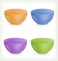 Empty plastic bowls