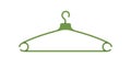 Empty plastic clothes hanger. Garment accessory with hook for apparel hanging, top and bottom dressing storage. Wardrobe