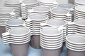Empty plastic cups for tea and coffee Royalty Free Stock Photo