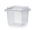 Empty plastic disposable transparent food box